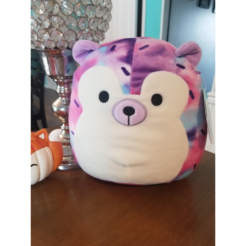 NWT Squishmallow 2021 8" Yasmin the Pink Purple Blue Tie Dye Hedgehog Sprinkles